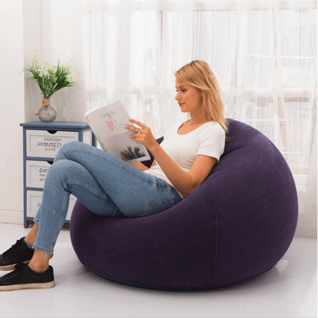 110X85Cm Large Inflatable Chair Bean Bag PVC Indoor/Outdoor Garden Furniture Lounge Adult Lazy Sofa No Filler Folding Bed - MRSLM