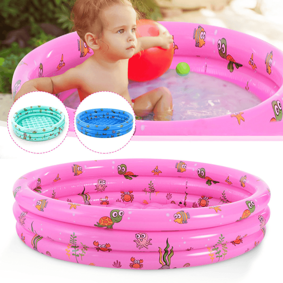 100Cm Inflatable Swimming Pool Kids Bathing Ocean Ball Pit Pool Home Garden Patio - MRSLM