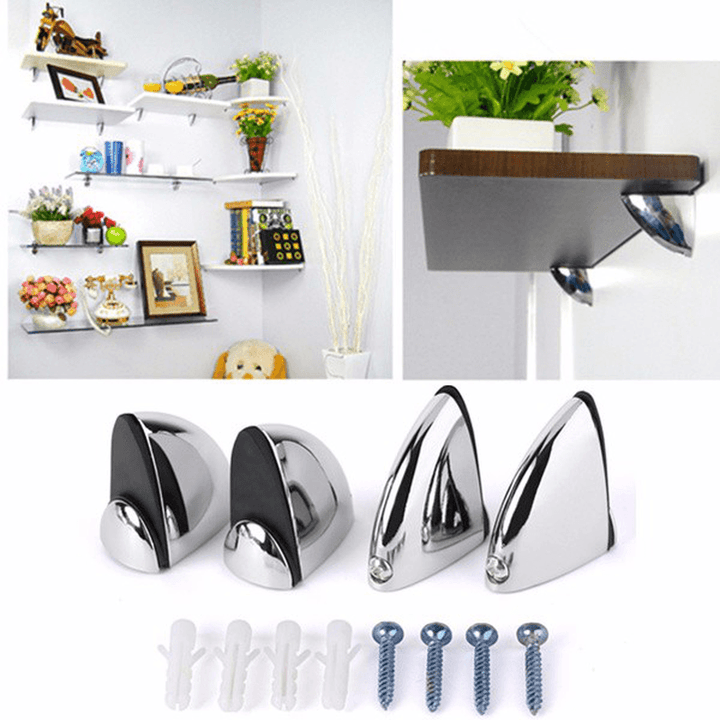 Polished Chrome Glass Shelf Support Clamp Brackets Bathroom for Shelves - MRSLM