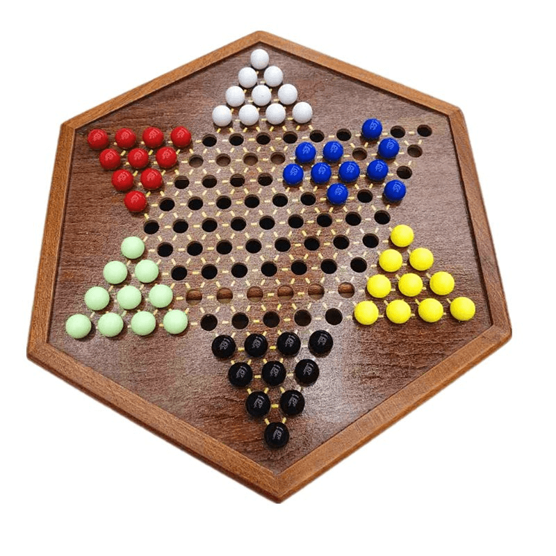 Children'S Educational Hexagonal Wooden Checker Board - MRSLM