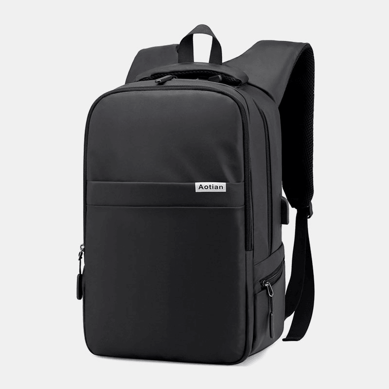 Men USB Charging Outdoor Nylon Travel Waterproof Large Capacity 13 Inch Laptop Bag Travel Bag Backpack - MRSLM