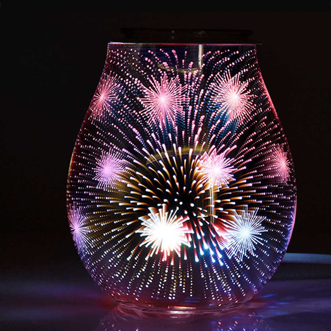 3D Glass Electric Aromatherapy Lamp Firework Pattern Colorful Lights Home Aromatherapy Machine - MRSLM