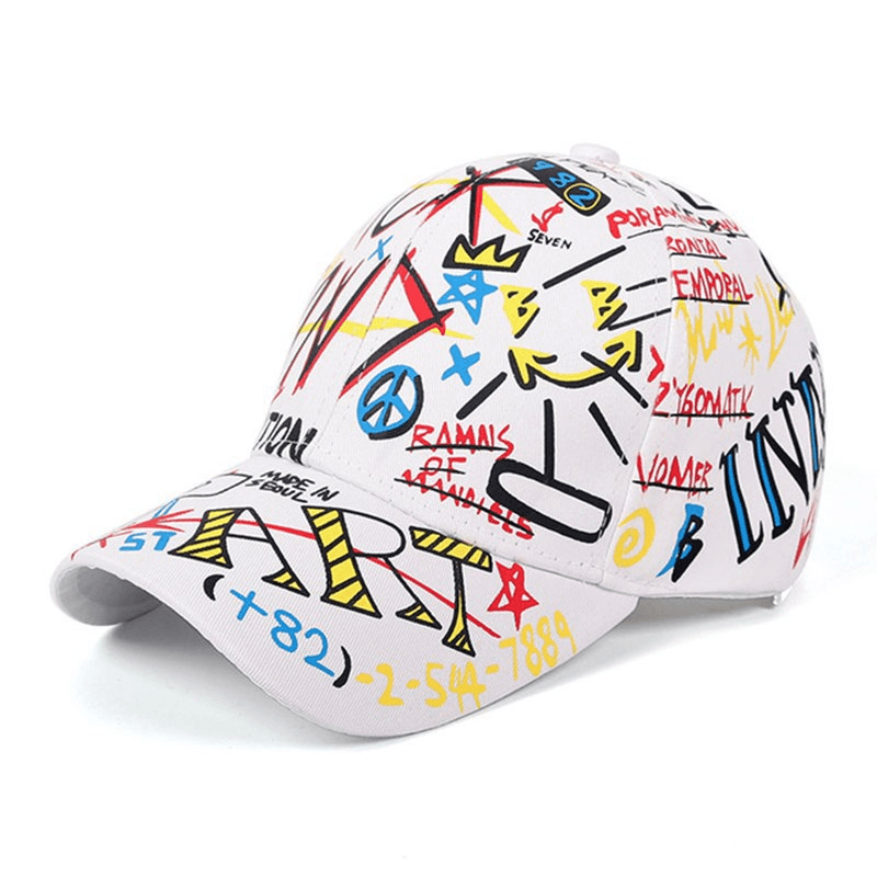 New WHAT Graffiti Baseball Cap Hip Hop Tide Hat Summer Travel Shade Caps Men Women Outdoor Sports Casual Hats Snapback Hats Gorr - MRSLM