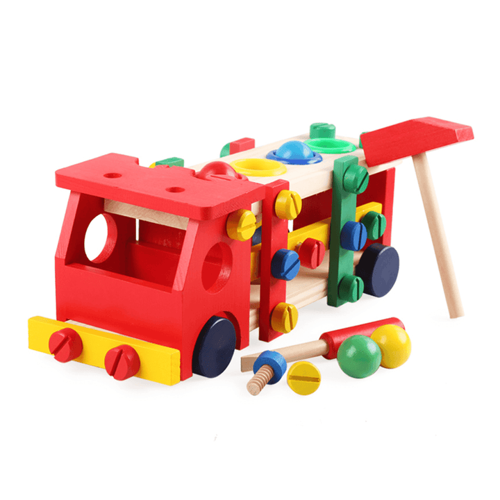 DIY Educational Toys Kids Exercise Practical Wooden IQ Game Car Assemble Building Gift Training Brain Toys - MRSLM