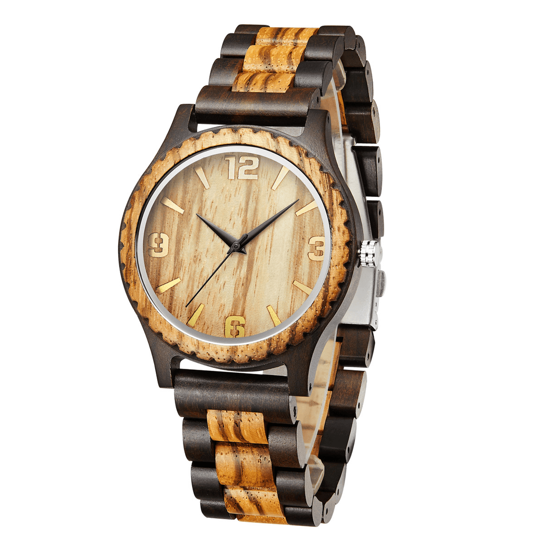 Fashion Wooden Watch Simple Dial Men Fashion Watch Quartz Watch - MRSLM