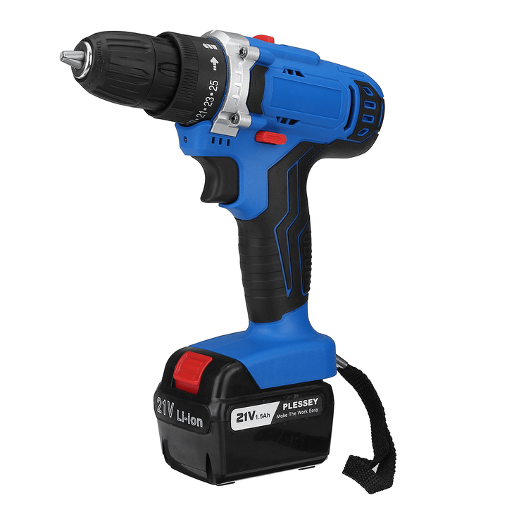 48V 1500RPM Electric Hammer Drill Cordless 28N.M LED Screwdriver W/ 1Pc or 2Pcs Battery - MRSLM