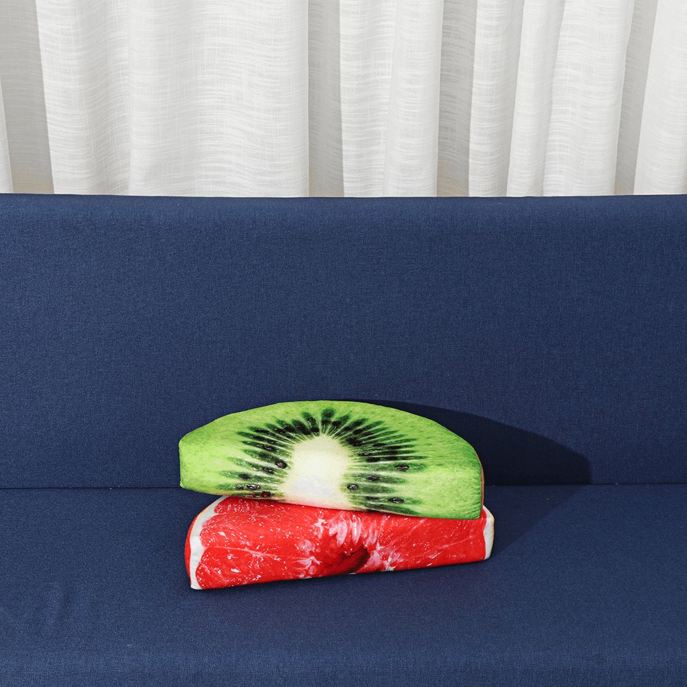 Semi-Circular Watermelon Grapefruit Orange Kiwifruit Simulation Fruit Plush Doll Summer Relief Nap Pillow Toys - MRSLM