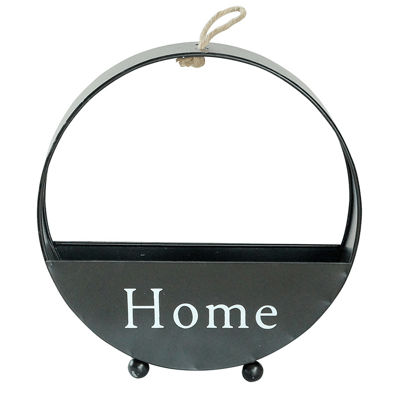 Creative round Wrought Iron Wall-Mounted Flower Basket Decoration Flower Stand - MRSLM