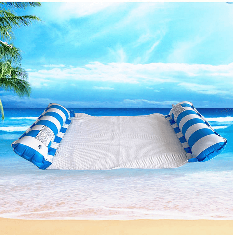 PVC Water Hammock Recliner Inflatable Floating Swimming Mattress Sea Swimming Ring Pool Party Toy Lounge Bed for Swimming Max Load 100KG - MRSLM