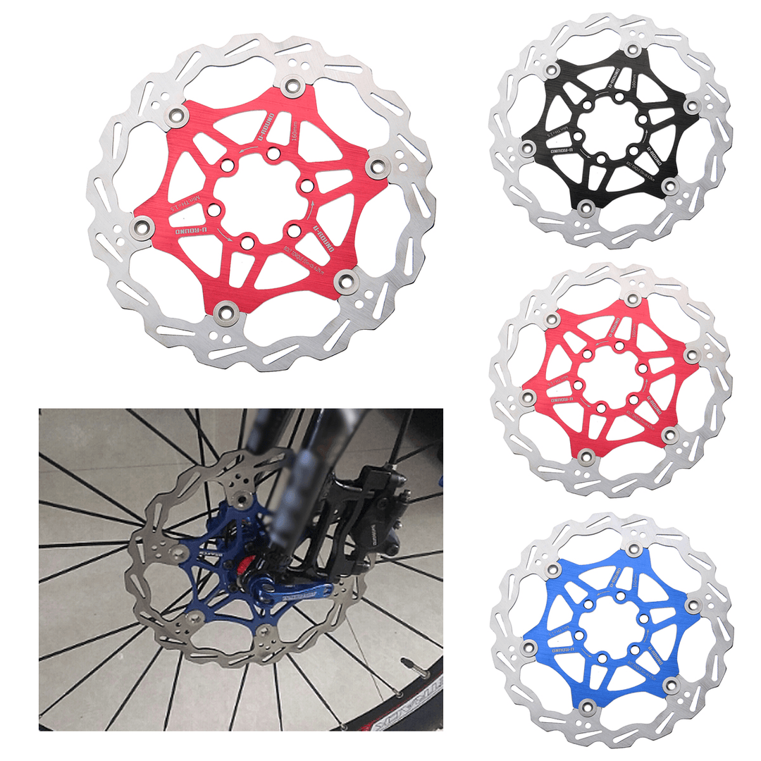 BIKIGHT 180 / 160MM Stainless Ultra Light 6Pcs T25 Screws Floating Disc MTB Bike Brake Rator - MRSLM