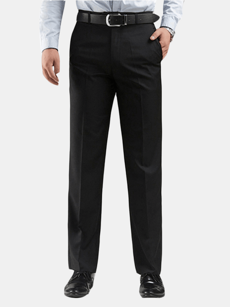 Black Slim Straight Suit Pants Men'S Dress Trousers - MRSLM