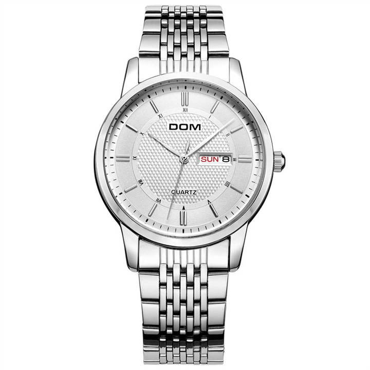 DOM M-11D Casual Super Slim Men Watch 3ATM Waterproof Date Week Display Quartz Watch - MRSLM