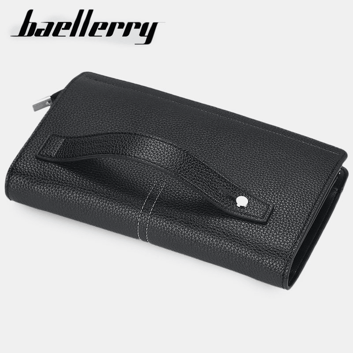 Baellerry Men Faux Leather Long Wallet Large Capacity Clutches Bags for Business Outdoor - MRSLM