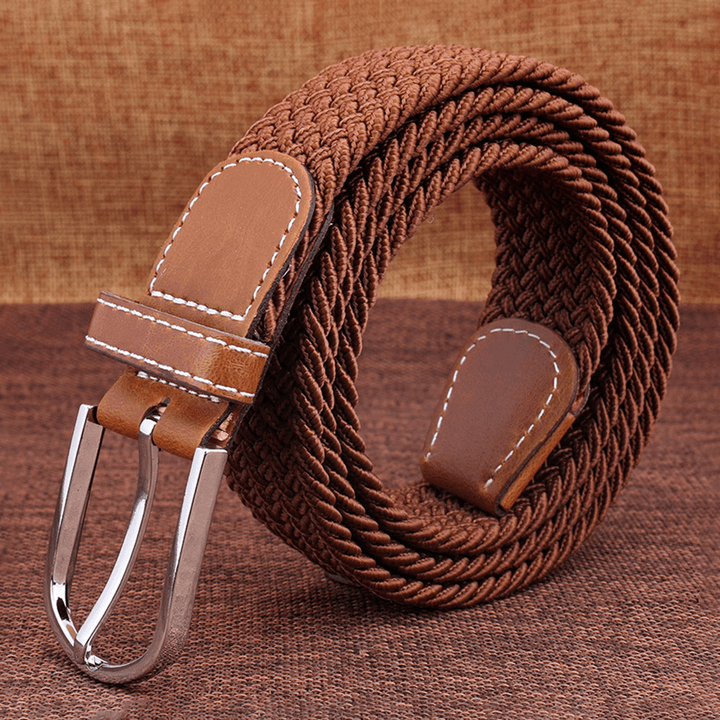 Unisex Nylon Casual Stretch Woven Belt Wild Pin Buckle 107Cm Adjustable Tactical Belt - MRSLM