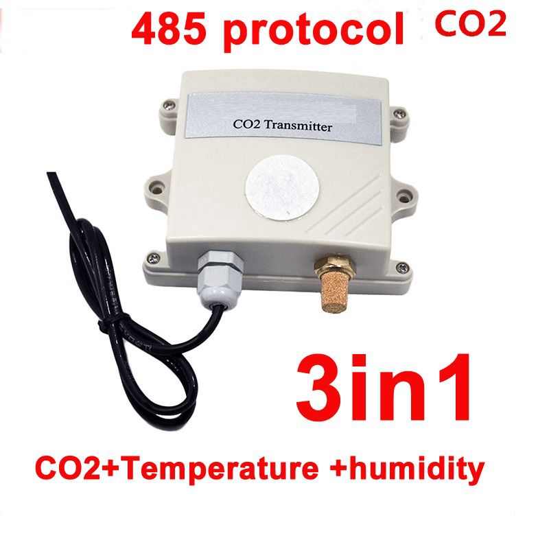 RS485 3In1 CO2 Sensor Module CO2 Transmitter Carbon Dioxide Detector Gas Sensor Module CO2 485 Protocol with Temperature and Humidity Display - MRSLM