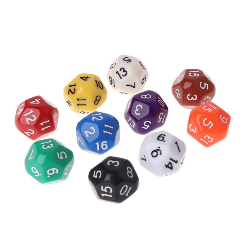 16-Sided Multi-Sided Dice Number Dice Toy Game Counting Dice - MRSLM