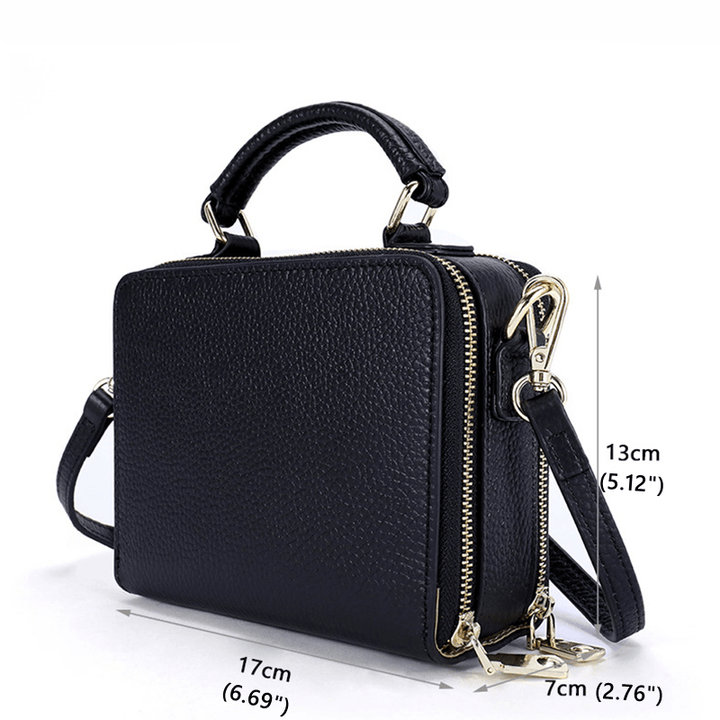 Women Genuine Leather Large Capacity Crossbody Bag Handbag - MRSLM