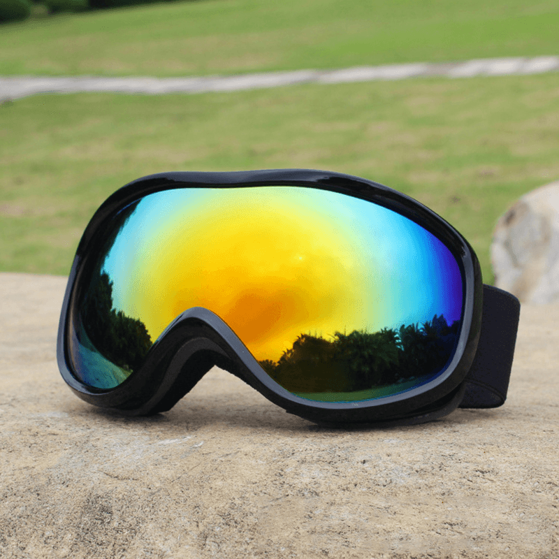 Unisex Double-Layer Ski Goggles Large Field of View Spherical Professional Dual-Lens Anti-Fog Windproof Goggles - MRSLM