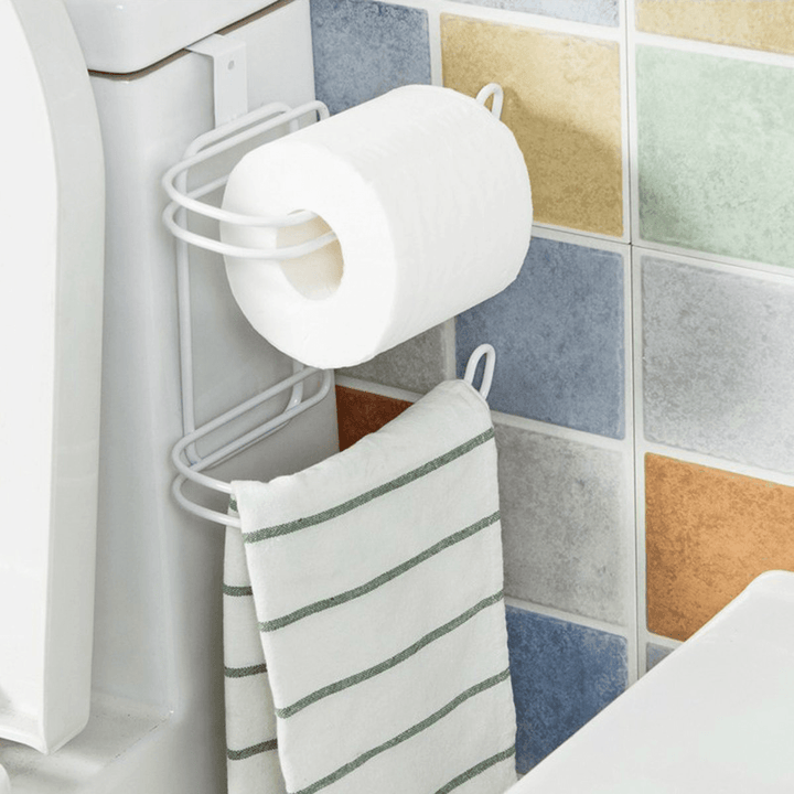 Roll Paper Holder Toilet Tissue Towel Storage Organizer Hanging Shelf Rack Kitchen - MRSLM