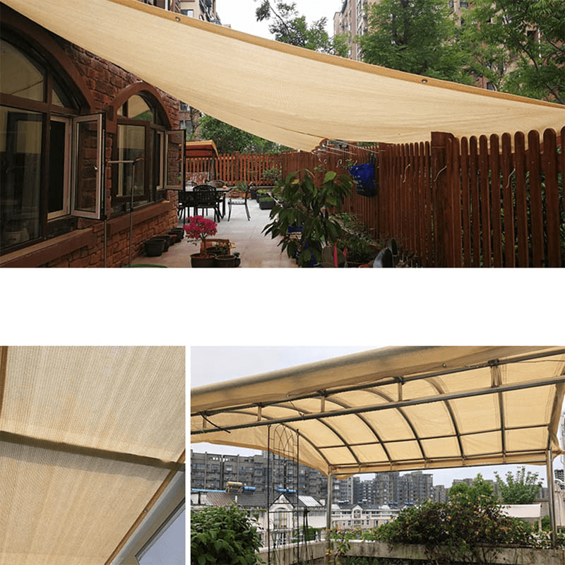 Sun Shade Net Sunscreen Waterproof Foldable Shade Coth Outdoor Top Canopy for Camping Garden Patio - MRSLM