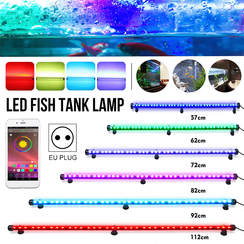 57/62/72/82/92/112CM RGB LED Aquarium Fish Tank Light Bluetooth APP Control - MRSLM