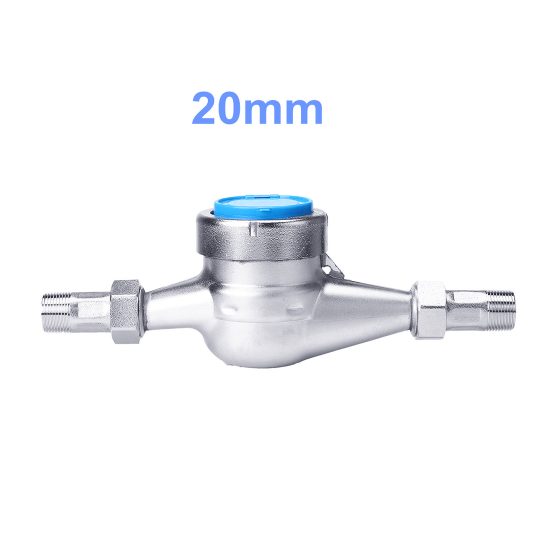 15/20Mm Steel Wet Cold Water Flow Meter Measuring Tap Table Counter Home Garden Tools - MRSLM