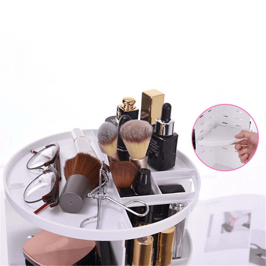 Cosmetic Makeup Organizer Storage Box Shelf 360° Rotating Display Acrylic Makeup Storage Baskets - MRSLM