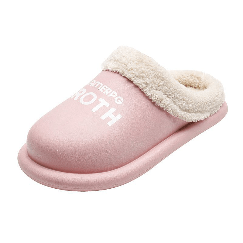 Women Comfy Winter Warm Waterproof Plush Indoor Slippers - MRSLM