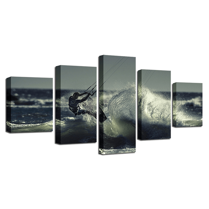 5PCS Modern Home Room Wall HD Art Picture Surfing Spray Painting Decor Walls Sticker - MRSLM