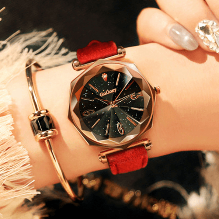 DEFFRUN 230 Elegant Starry Sky Decoration Mesh Steel Fashion Women Watch Quartz Watch - MRSLM