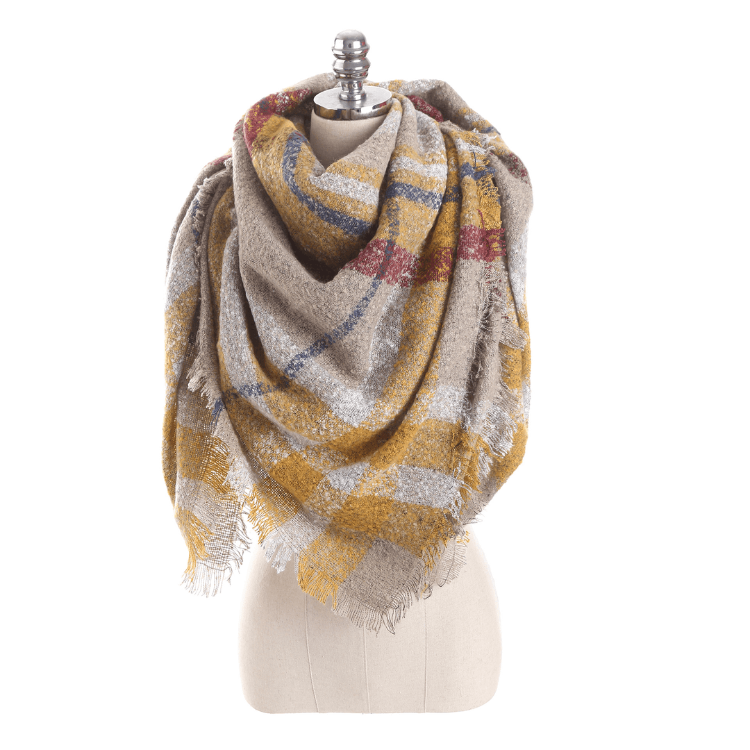 Women'S Color Matching Lattice Scarf - MRSLM