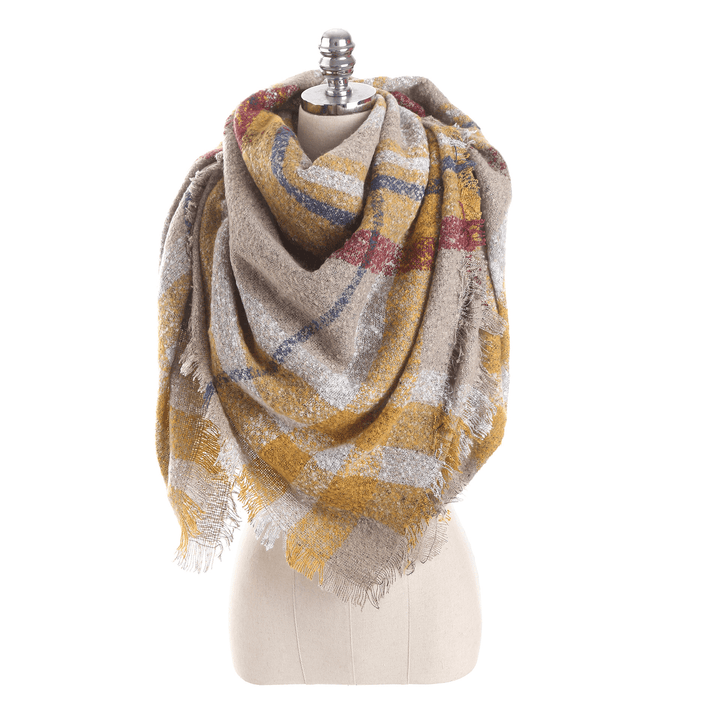 Women'S Color Matching Lattice Scarf - MRSLM