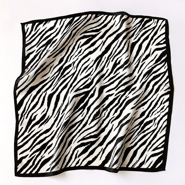 Silk Small Square Scarf Female Striped 53Cm Silkworm Decorative - MRSLM