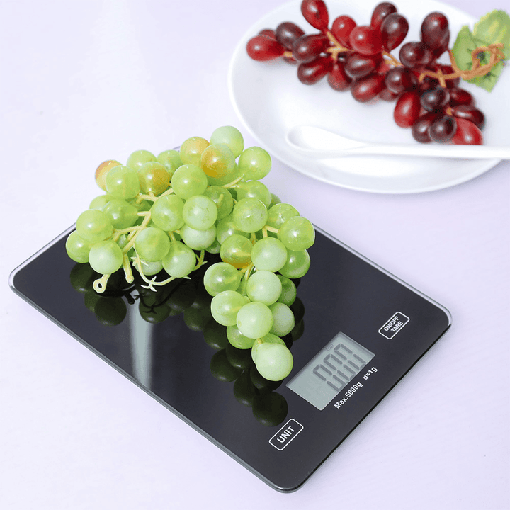 DIGOO DG-TGK1 Digital Kitchen Toughened Glass Scale 1G/5Kg Food Scale Ultra Slim Tempered Glass LCD Display Kitchen Baking Mesuring Tool - MRSLM