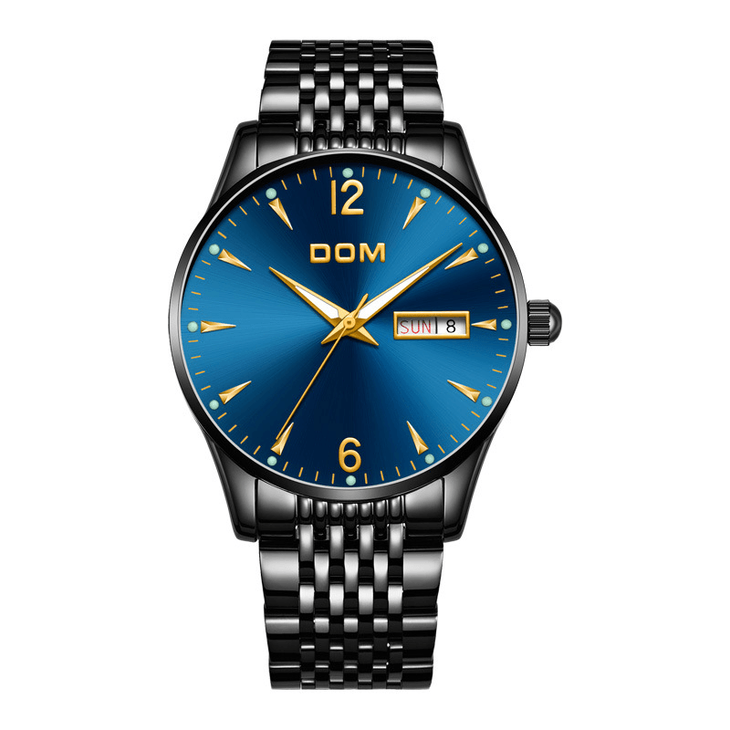 DOM M-11BL-1M89 Fashion Men Watch 3ATM Waterproof Luminous Date Display Quartz Watch - MRSLM