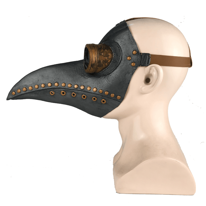 Halloween Medieval Steampunk Plague Doctor Bird Mask Latex Punk Cosplay Masks Long Nose Beak Adult Halloween Event Cosplay Props - MRSLM