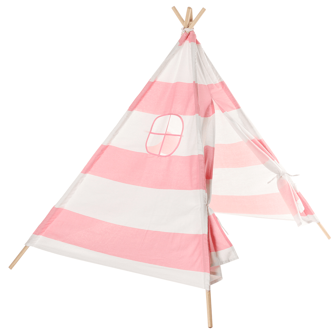 160Cm Bestgoods Miller Kids Toddler Play Tent Teepee 100% Natural Cotton Canvas Play House Children Baby Playing Sleeping Tent with Carrying Bag - MRSLM