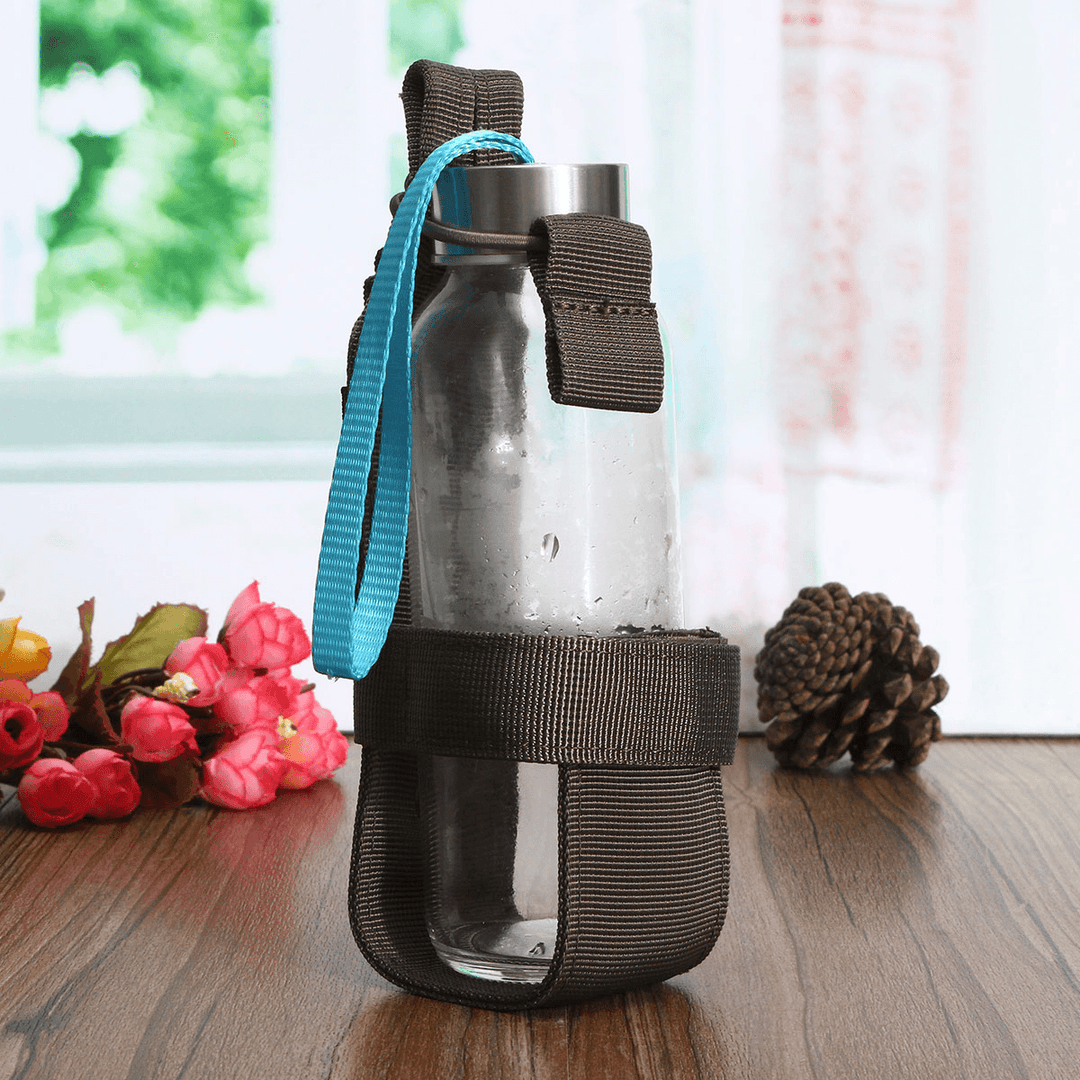 Outdoor Tactical Hiking Camping Molle Water Bottle Holder with Adjustable Vecro Strap Belt Bottle Cage Accessory - MRSLM