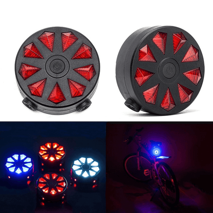 Waterproof Bicycle Rear Light 4 Modes LED Light Tail Bike Light Dual Light Design Cycling Safety Warning Bicycle Accessories Bicycle Tail Light Lamp - MRSLM