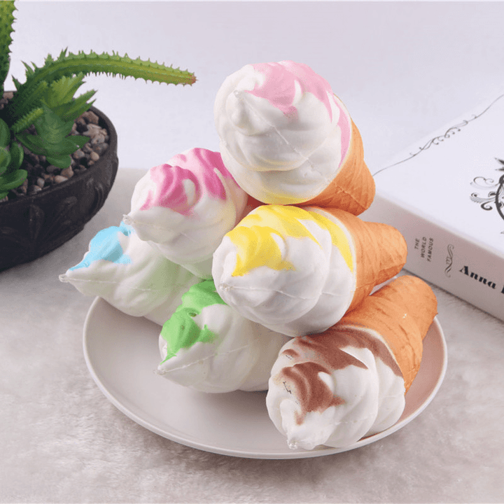 Simulation Ice Cream Pendant PU Cake Model Fun Cone Pendant Soft Bread Lanyard - MRSLM