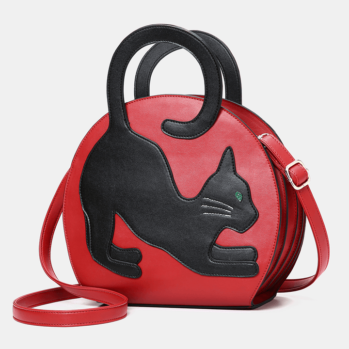 Women Cute Cat Pattern Expandable Handbag Crossbody Bag Fashion Bag - MRSLM