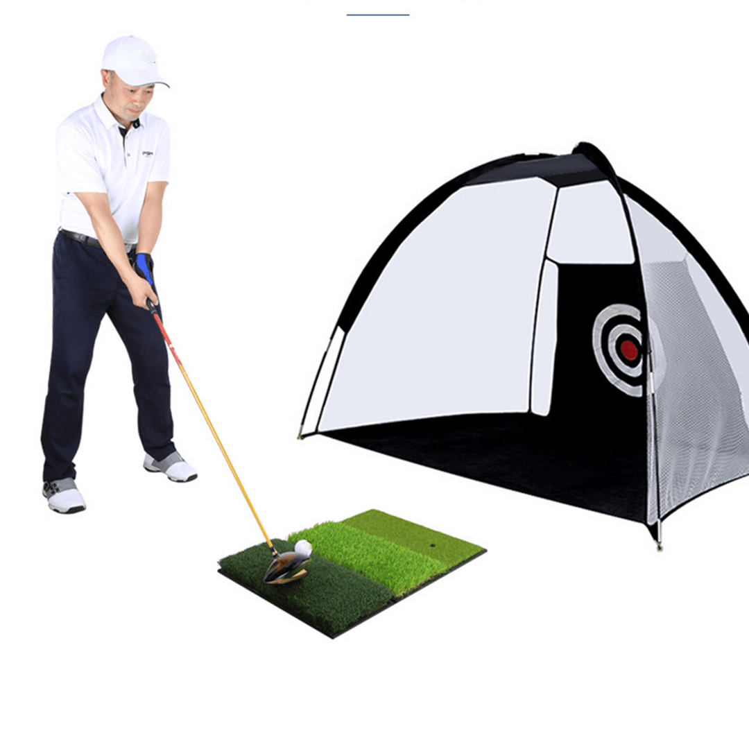 64*41CM 3-In-1 Golf Hitting Mat Multi-Function Tri-Turf Golf Practice Training for Chipping Practice Indoor/Outdoor Golf Training Tools - MRSLM