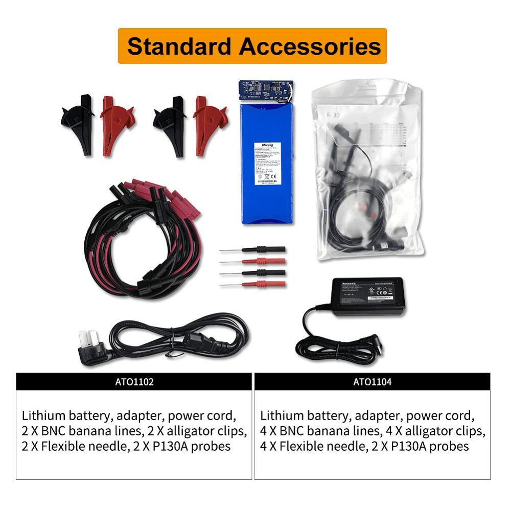 Micsig ATO1102 Digital Tablet Oscilloscope 100Mhz 2CH Handheld Oscilloscope Automotive Scopemeter Oscilloscope - MRSLM