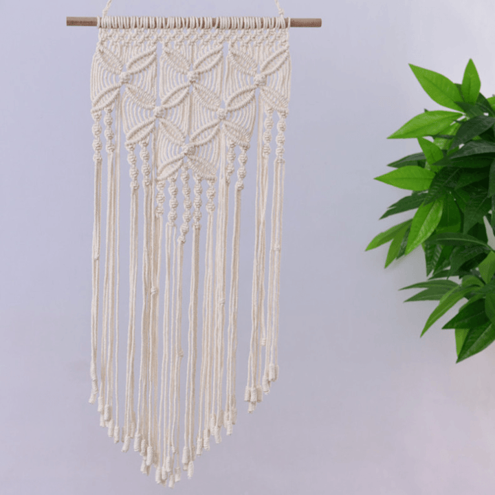 Wall Hanging Hand-Knitted Cotton Rope Macrame Tapestry Woven Home Art Decor Ornament - MRSLM