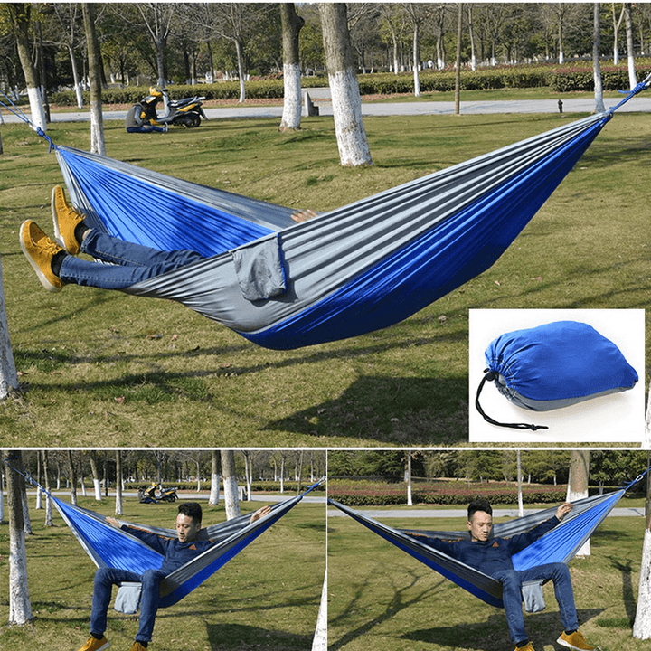 Outdoor Camping Hammock Parachute Cloth Lightweight Nylon Portable Hammock for 1-2 People 260 X 140CM - MRSLM