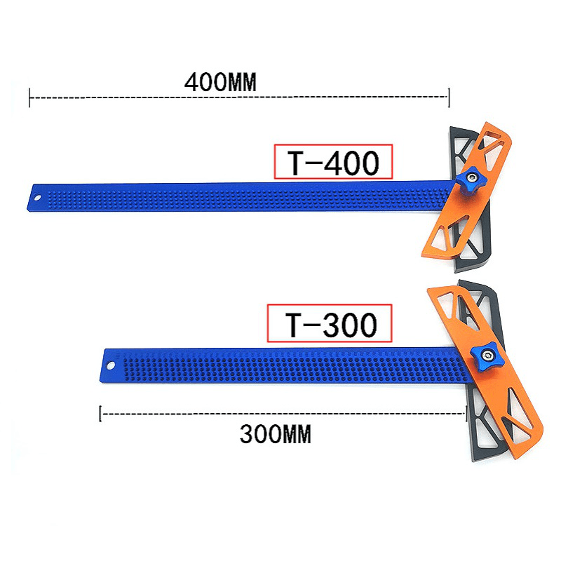 T300/T400 Multifunction T-Shaped Square Angle Ruler Aluminum Alloy Scriber Measuring Marking Tool Gauge - MRSLM