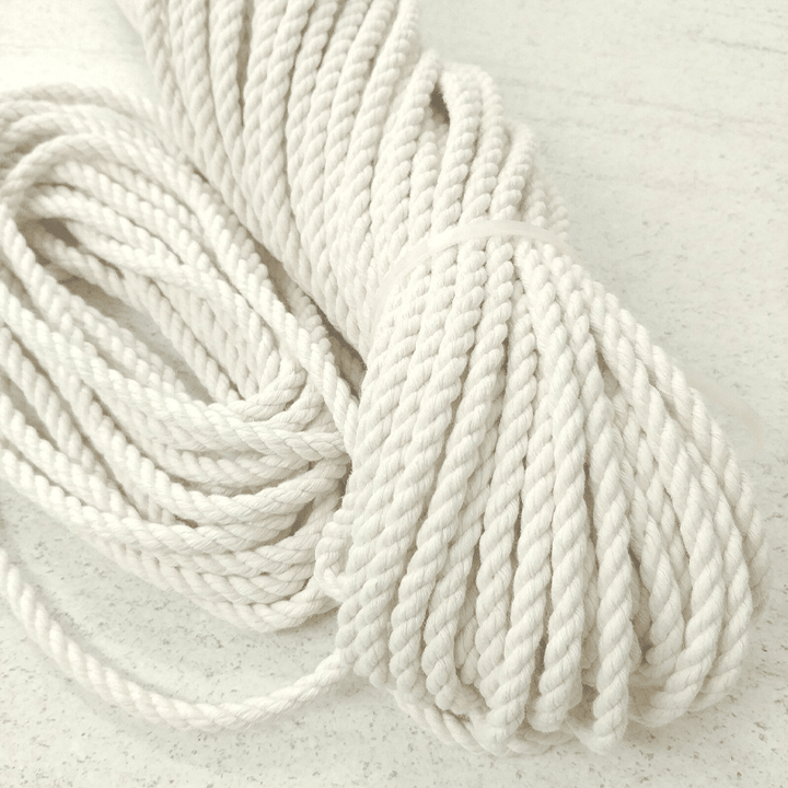 8Mm Diameter Macrame Cord Twisted Cotton Rope White Beige Handmake String for DIY Home Decorative Accessoreis - MRSLM