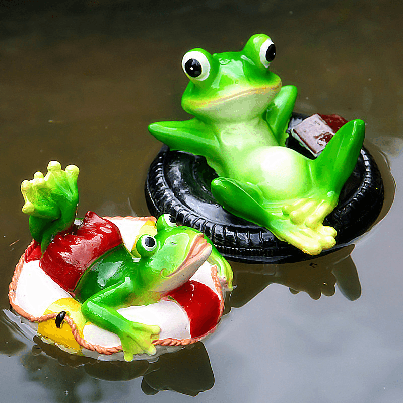 Floating Pond Decor Outdoor Simulation Resin Cute Swimming Pool Lawn Frog Decorations Ornament Garden Art in Water - MRSLM