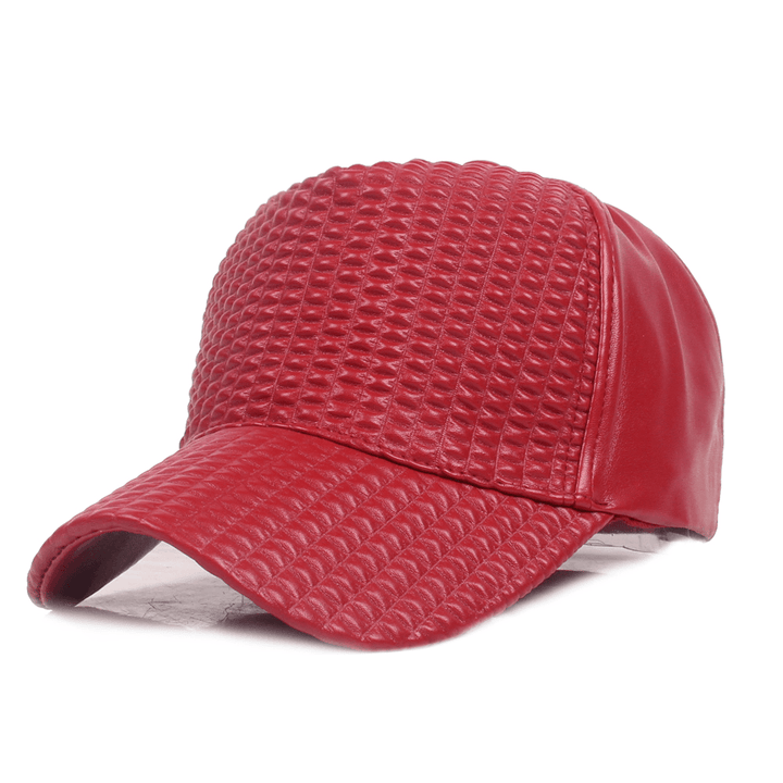 Men Woman Outdoor Sports PU Leather Baseball Cap - MRSLM