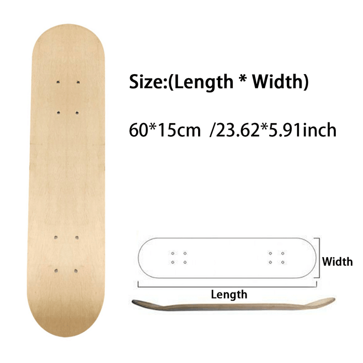 7 Layers Maple Double Rocker Skateboard Maple Skateboard Deck DIY Children Skate Board 43/60/70/80CM Longboard Skateboards - MRSLM